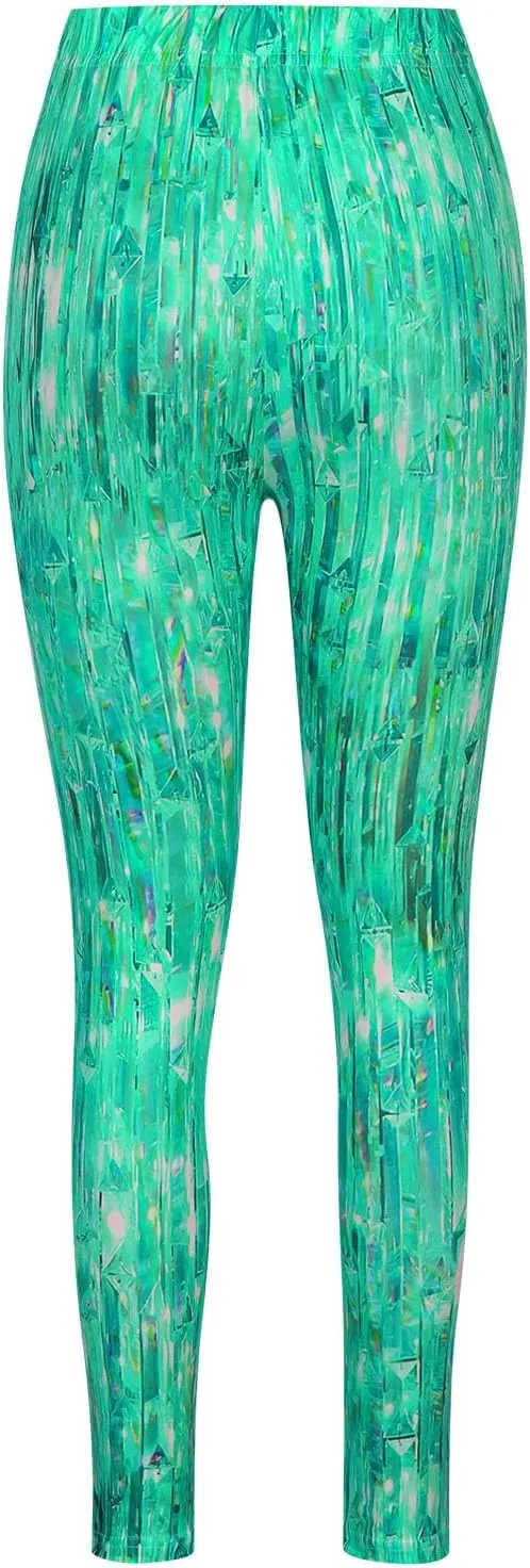 Sequin Print Pants Women Fashion Y2K Yoga Workout Leggings Stretch High Waisted Elastic Streetwear Cozy Lounge Slacks