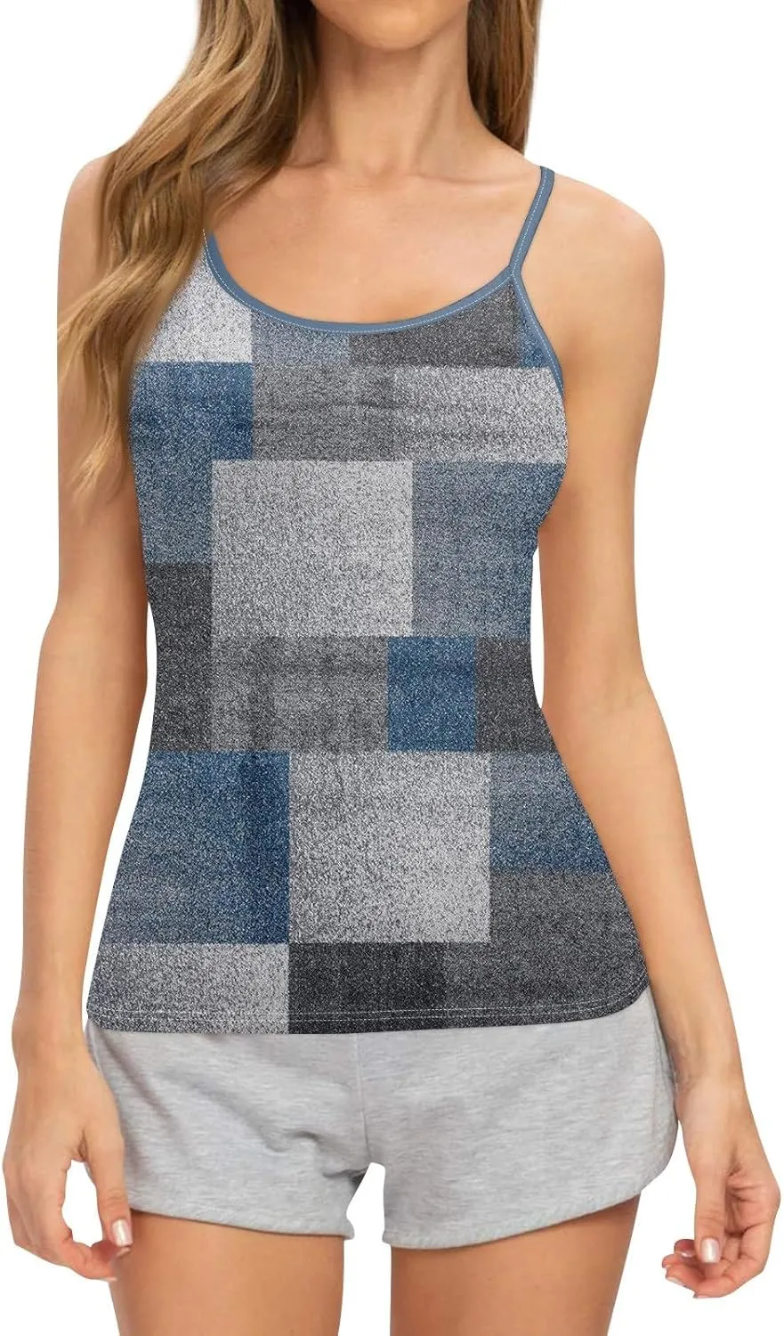 Sexy Tops for Women Casual Camisole Tops Sleeveless T-Shirts Tank Tops Adjustable Spaghetti Strap Tank Cami Shirt