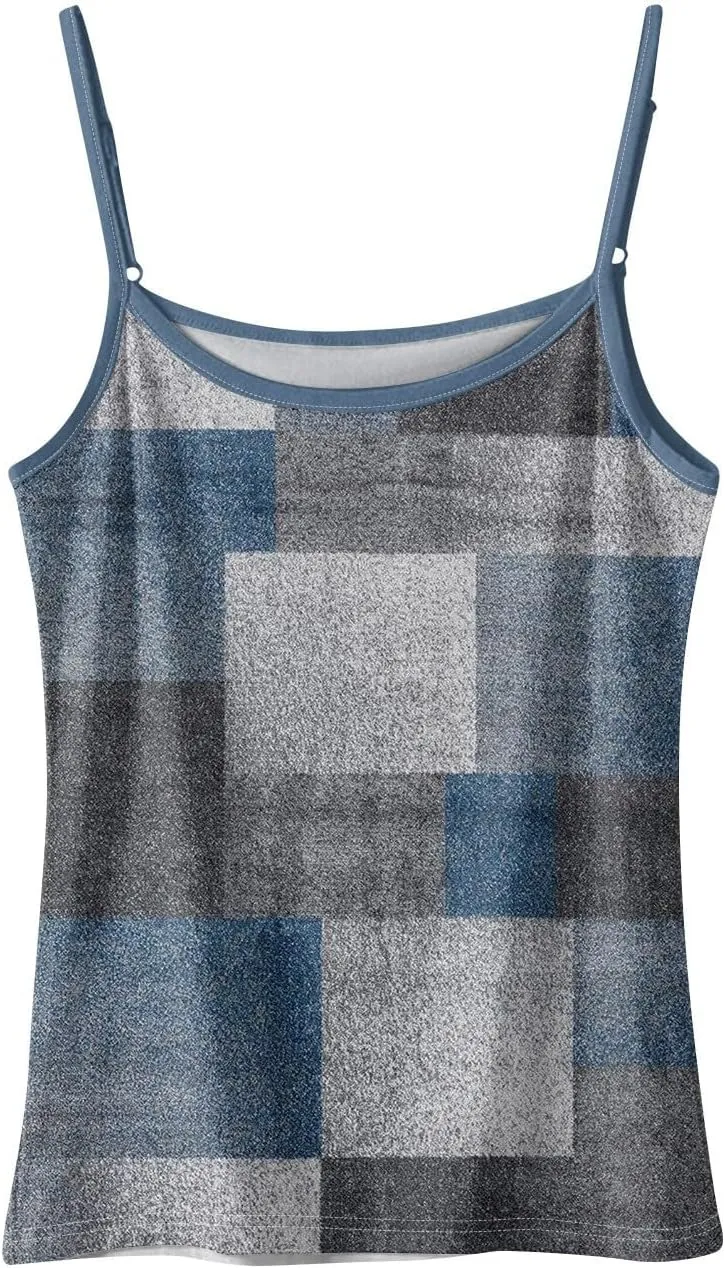 Sexy Tops for Women Casual Camisole Tops Sleeveless T-Shirts Tank Tops Adjustable Spaghetti Strap Tank Cami Shirt