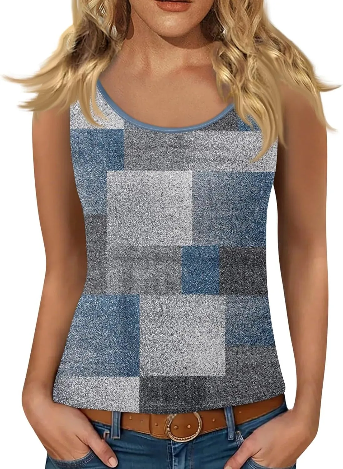 Sexy Tops for Women Casual Camisole Tops Sleeveless T-Shirts Tank Tops Adjustable Spaghetti Strap Tank Cami Shirt