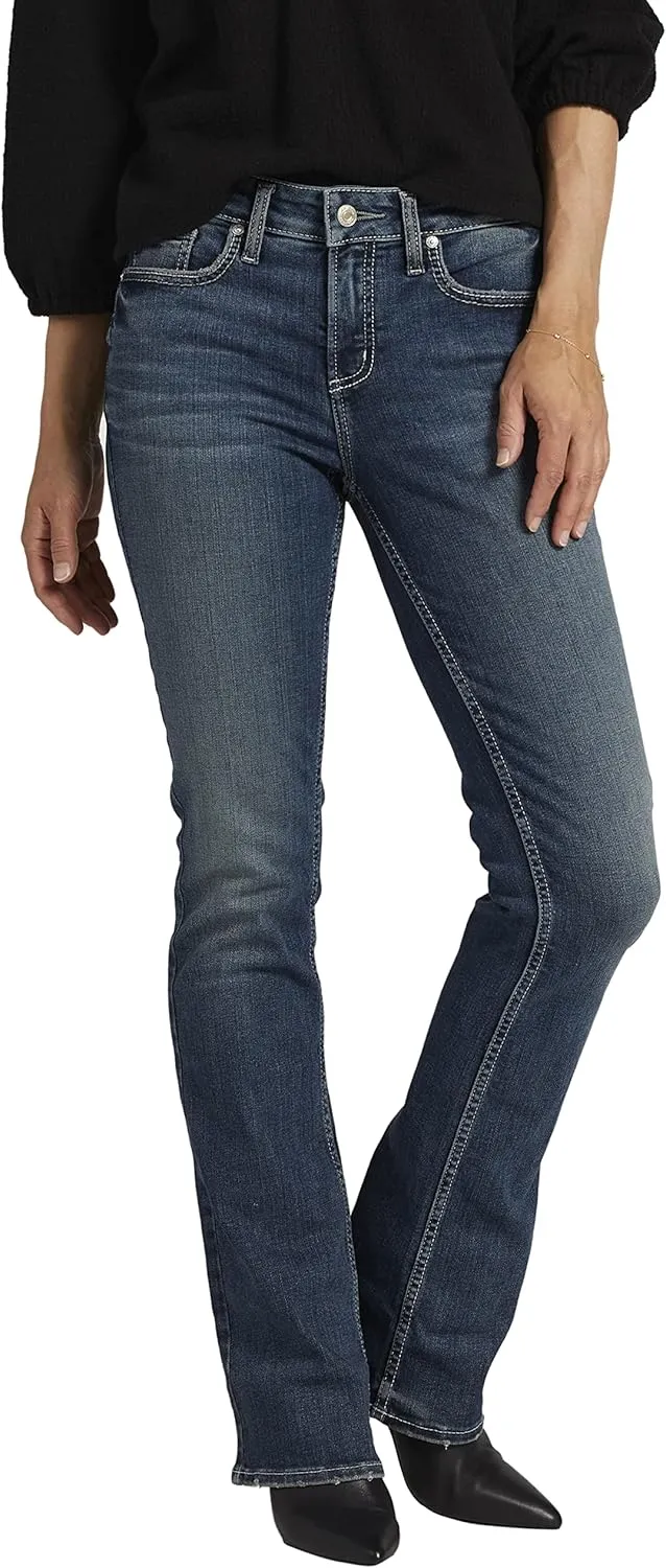 Silver Jeans Co. Women's Suki Mid Rise Curvy Fit Bootcut Jeans
