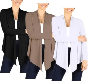 Simlu 3 Pack Lightweight Cardigans for Women Reg and Plus Size Light Cardigans for Women Summer Long Sleeves