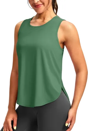 Soothfeel Women's Workout Tank Tops Racerback Sleeveless Running Tennis Shirt Loose Fit Sports Gym Exercise Yoga Athletic Top