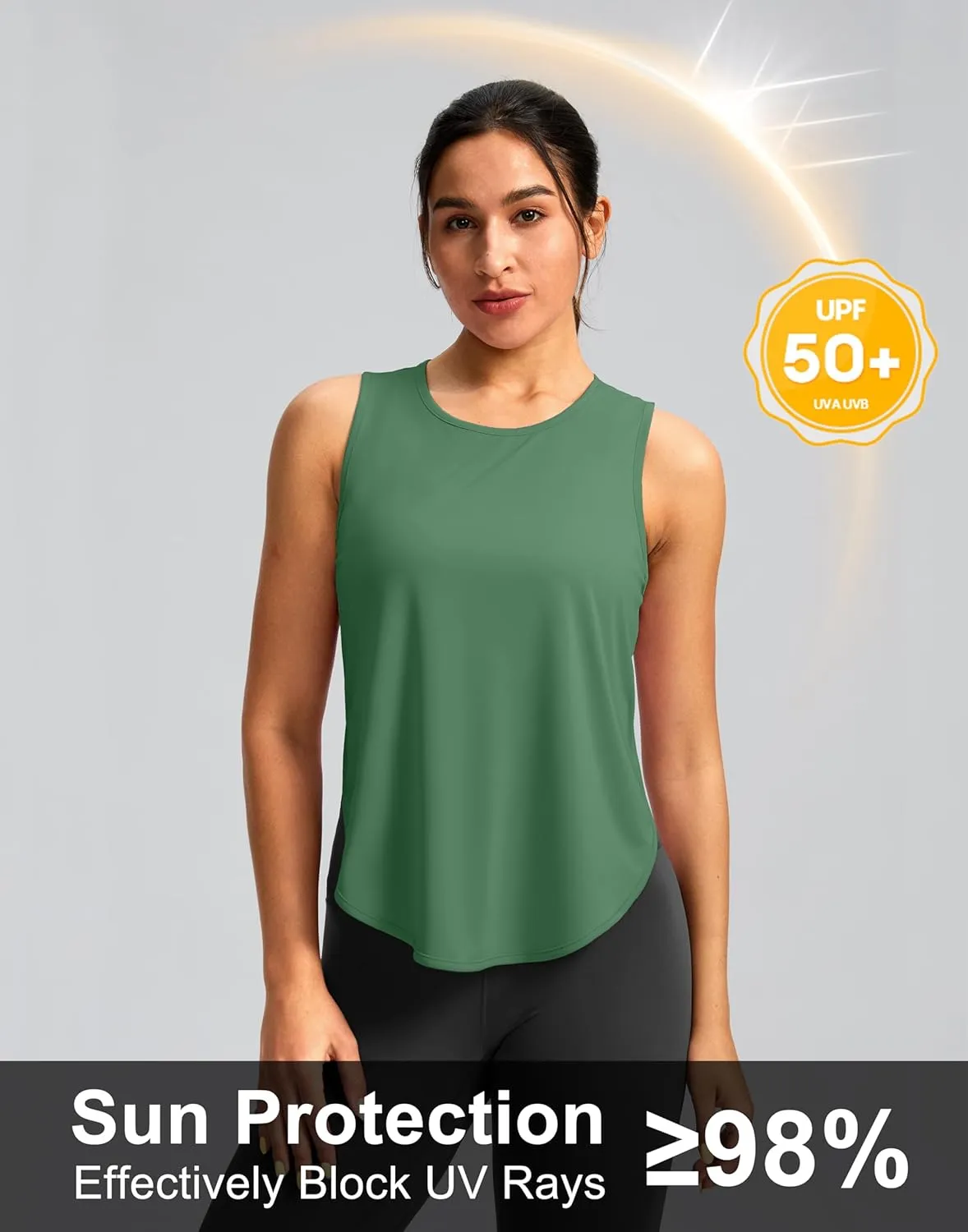 Soothfeel Women's Workout Tank Tops Racerback Sleeveless Running Tennis Shirt Loose Fit Sports Gym Exercise Yoga Athletic Top