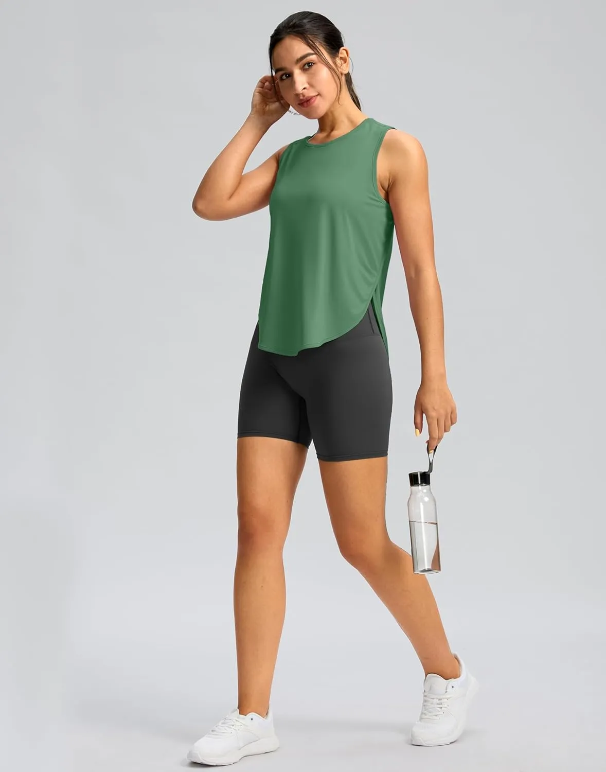 Soothfeel Women's Workout Tank Tops Racerback Sleeveless Running Tennis Shirt Loose Fit Sports Gym Exercise Yoga Athletic Top