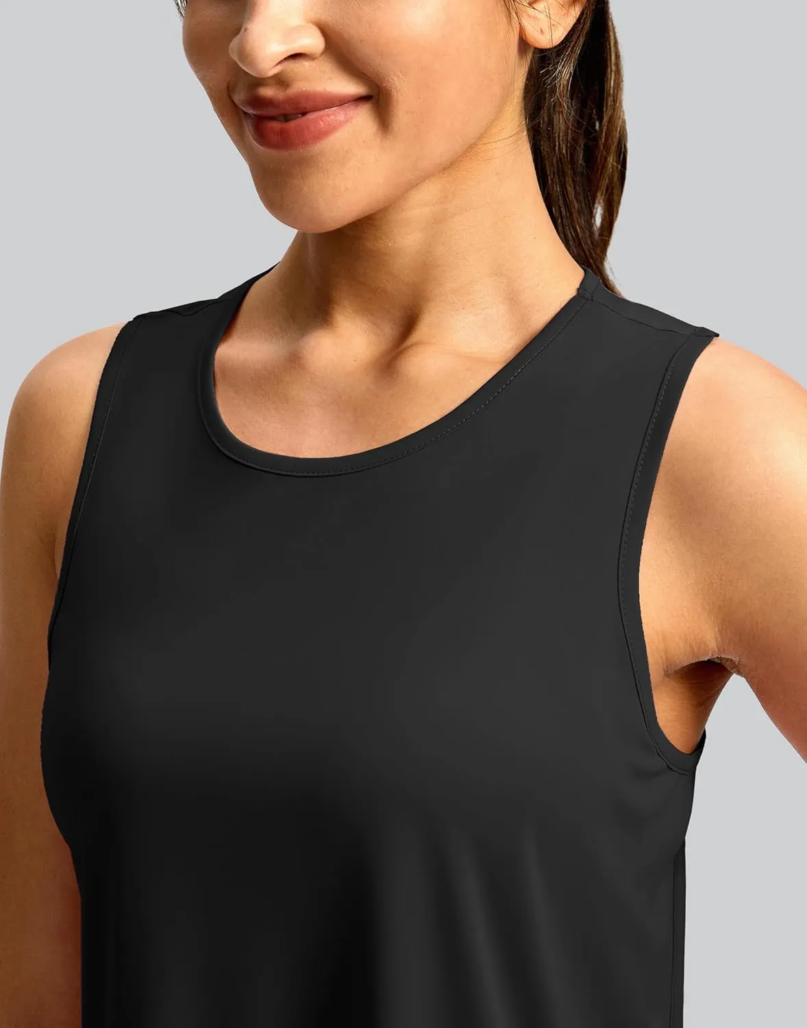 Soothfeel Women's Workout Tank Tops Racerback Sleeveless Running Tennis Shirt Loose Fit Sports Gym Exercise Yoga Athletic Top
