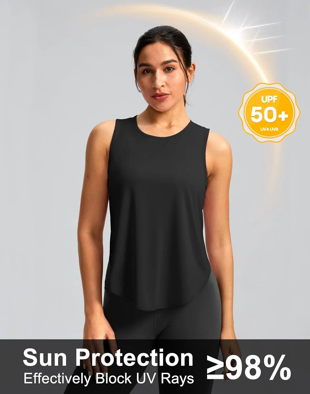 Soothfeel Women's Workout Tank Tops Racerback Sleeveless Running Tennis Shirt Loose Fit Sports Gym Exercise Yoga Athletic Top