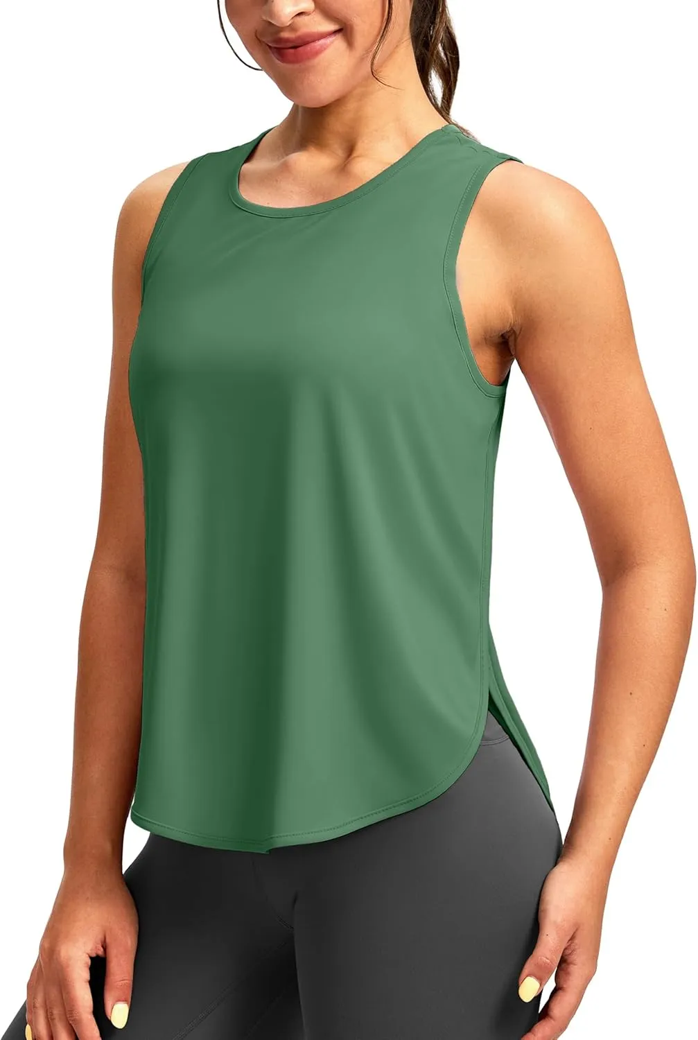 Soothfeel Women's Workout Tank Tops Racerback Sleeveless Running Tennis Shirt Loose Fit Sports Gym Exercise Yoga Athletic Top