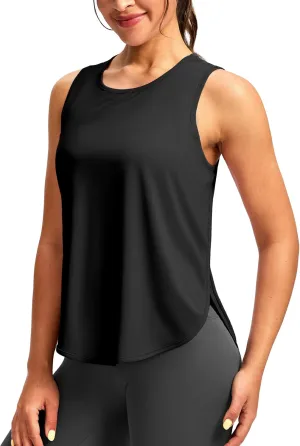 Soothfeel Women's Workout Tank Tops Racerback Sleeveless Running Tennis Shirt Loose Fit Sports Gym Exercise Yoga Athletic Top