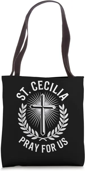 St. Cecilia Pray for Us Gifts For Catholic Girls Tote Bag
