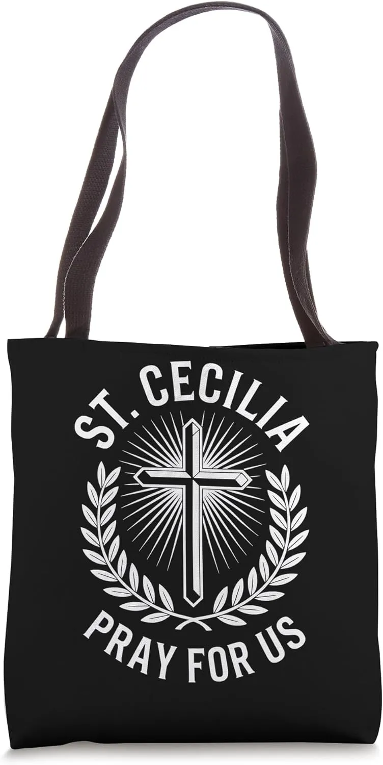 St. Cecilia Pray for Us Gifts For Catholic Girls Tote Bag