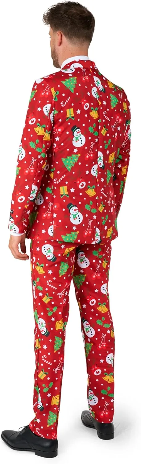 Suitmeister Men's Christmas Suit - Real Light Up Festive Outfit Slim Fit