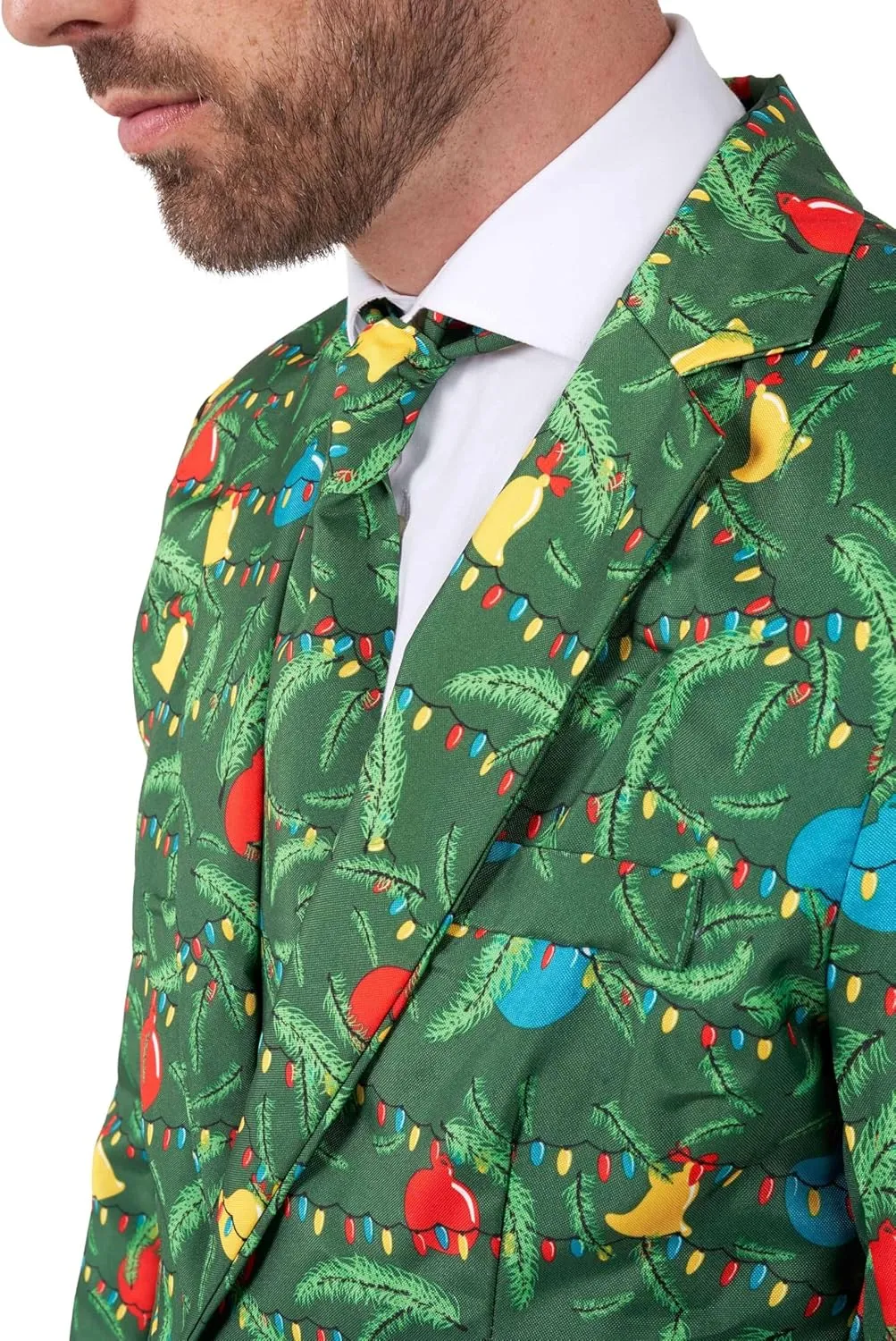 Suitmeister Men's Christmas Suit - Real Light Up Festive Outfit Slim Fit