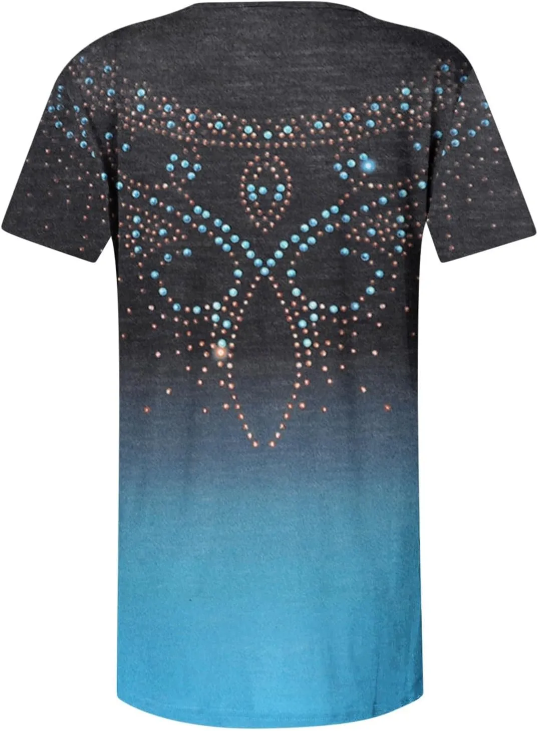 Summer Tops for Women 2025 Trendy Boho Floral Print Tunic Shirts Short Sleeve Button v Neck Tshirt Casual Loose Blouse