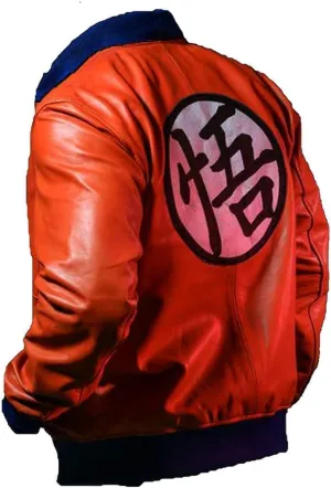 Super Guko stylish Bomber Dragon Kakroat Orange Real Leather Costume Anime Jacket for Mens