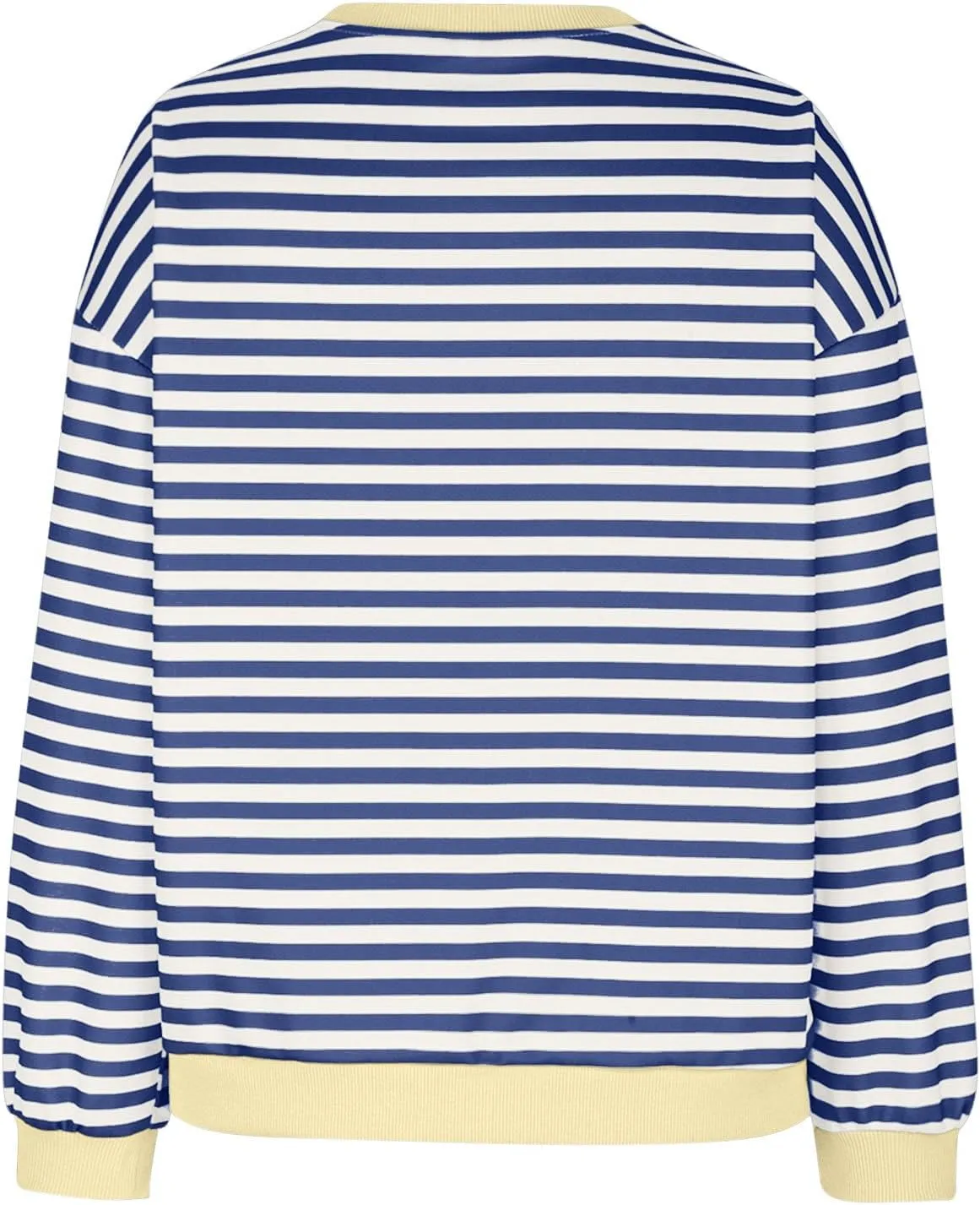 Sweat Shirt For Women 2024 Casual Crew Neck Long Sleeve Striped Pullover Tunic Quarter Aesthetic Trendy Tops