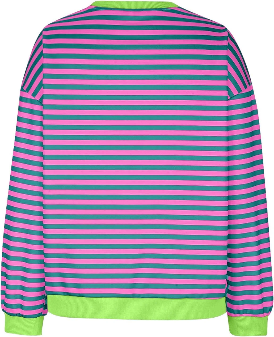 Sweat Shirt For Women 2024 Casual Crew Neck Long Sleeve Striped Pullover Tunic Quarter Aesthetic Trendy Tops