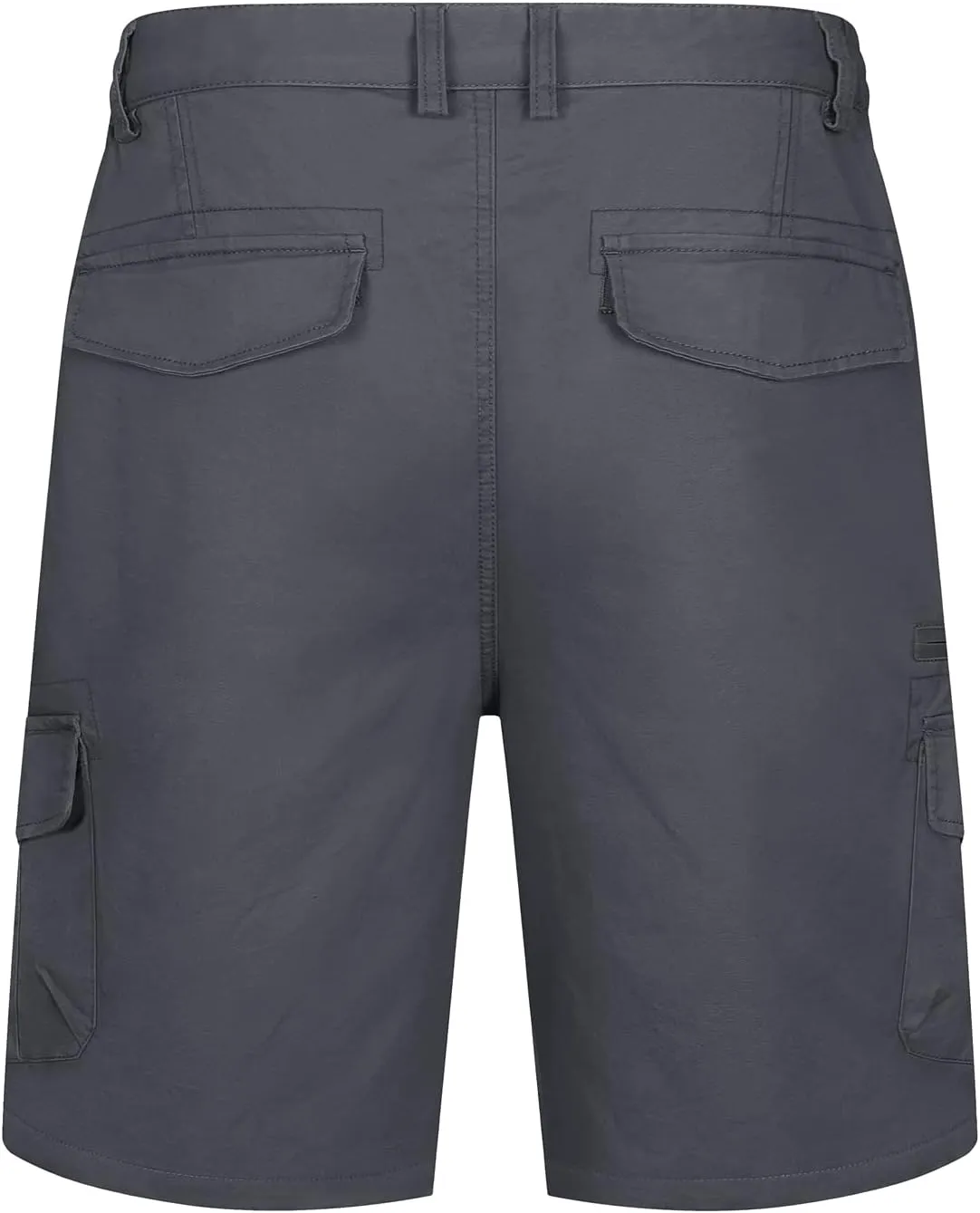TACVASEN Men's Cargo Short 7 Pockets Comfortable Cotton Elastic Waist Causal Work Shorts
