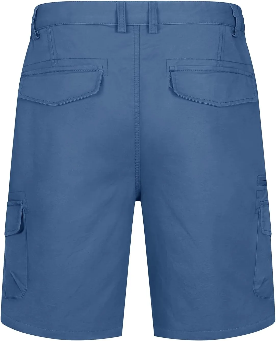 TACVASEN Men's Cargo Short 7 Pockets Comfortable Cotton Elastic Waist Causal Work Shorts