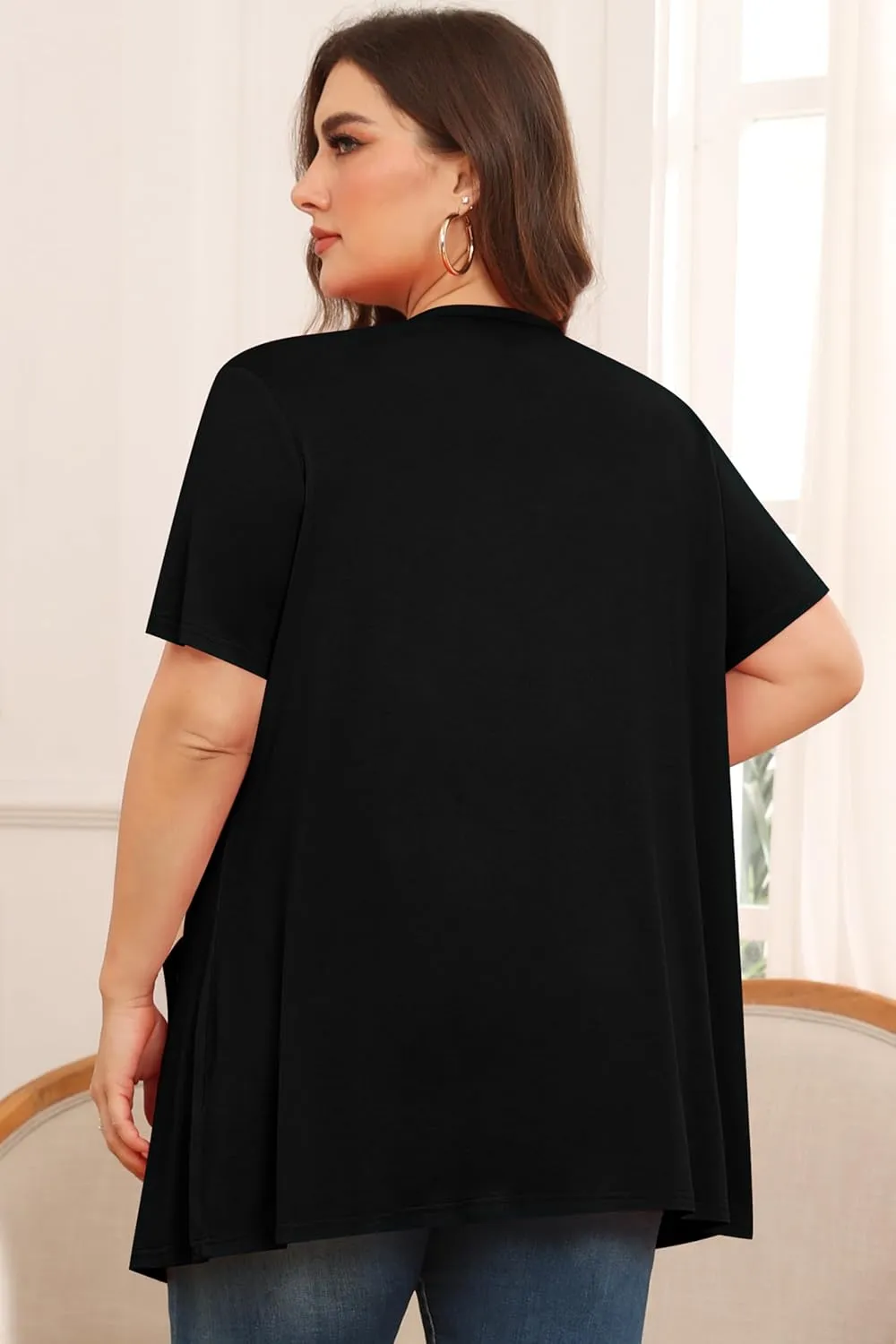 TIANZHU Plus Size Cardigan for Women Lightweight Short Sleeve Summer Dressy Light Cardigan