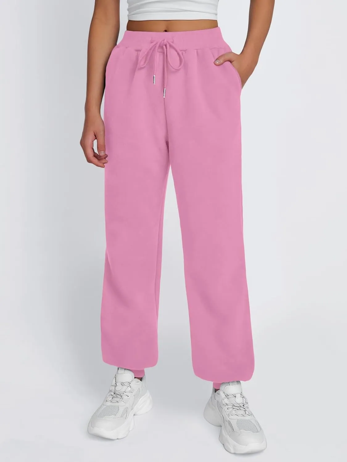 Trendy Queen Sweatpants Women Winter Fleece Lined Clothes Jogger Pants with Pockets Fall Fashion Outfits