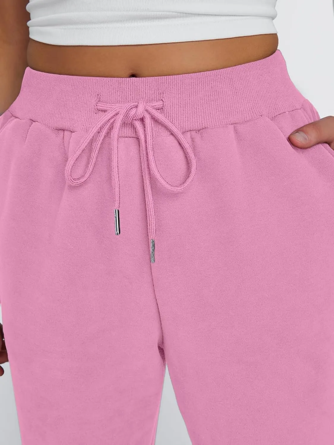 Trendy Queen Sweatpants Women Winter Fleece Lined Clothes Jogger Pants with Pockets Fall Fashion Outfits
