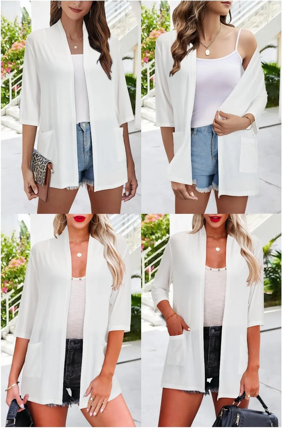 ULTRANICE Cardigan for Women Lightweight Summer Sweaters 2024 Fashion Casual Tops Beach Coverup Open Front with Pockets