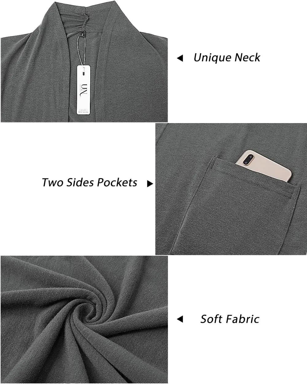 ULTRANICE Cardigan for Women Lightweight Summer Sweaters 2024 Fashion Casual Tops Beach Coverup Open Front with Pockets
