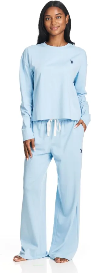 U.S. Polo Assn. Lounge Sets for Women, Tracksuit Sets for Women 2 Piece with Top and Wide Leg Sweatpants for Spring