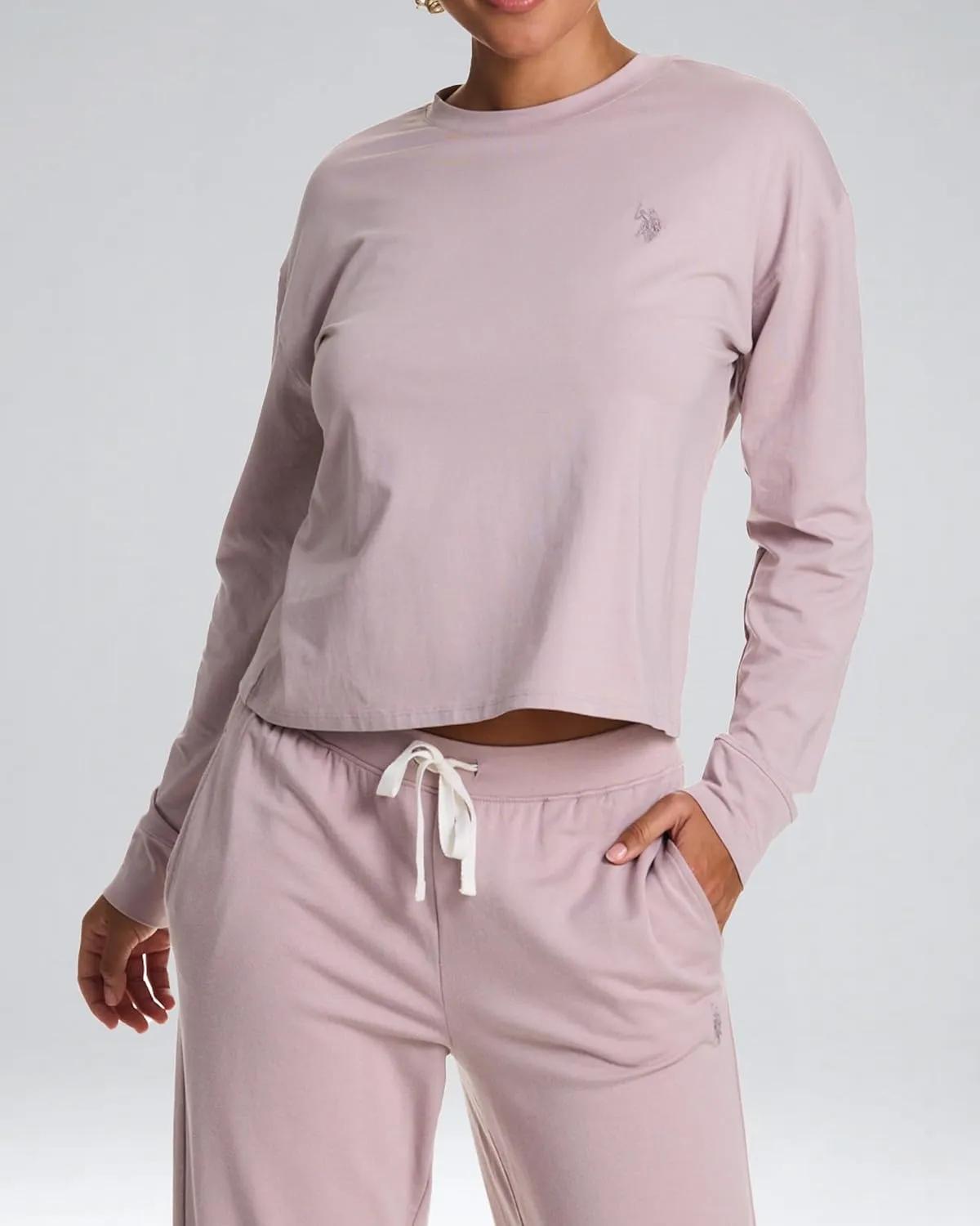 U.S. Polo Assn. Lounge Sets for Women, Tracksuit Sets for Women 2 Piece with Top and Wide Leg Sweatpants for Spring