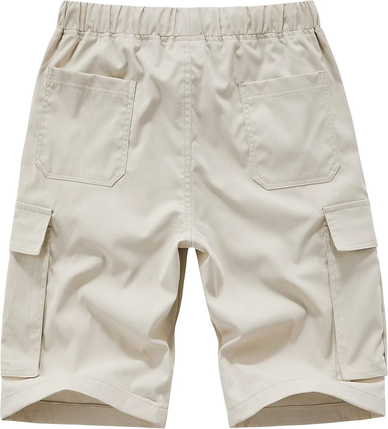 Vcansion Women's Casual Elastic Waist Drawstring Relaxed Fit Multi-Pockets Cotton Cargo Shorts