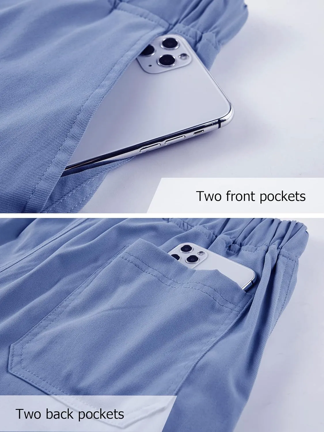 Vcansion Women's Casual Elastic Waist Drawstring Relaxed Fit Multi-Pockets Cotton Cargo Shorts