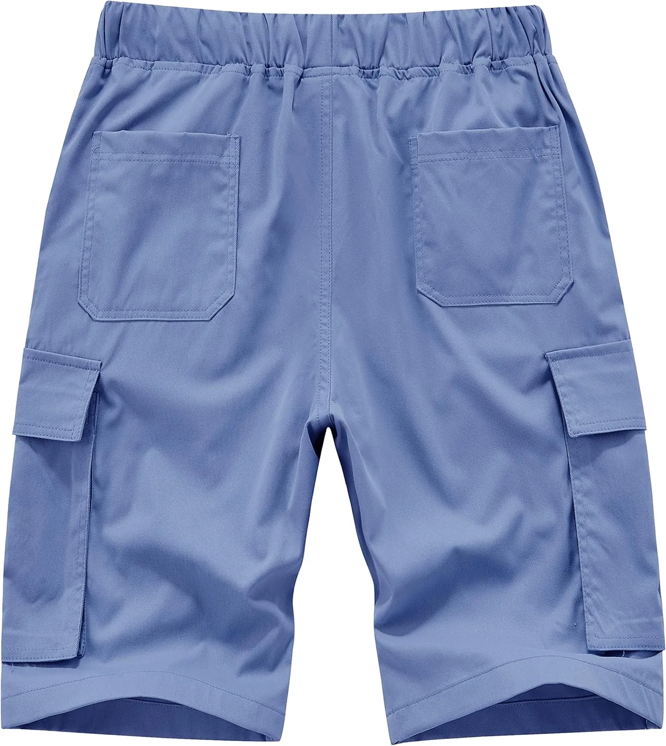 Vcansion Women's Casual Elastic Waist Drawstring Relaxed Fit Multi-Pockets Cotton Cargo Shorts