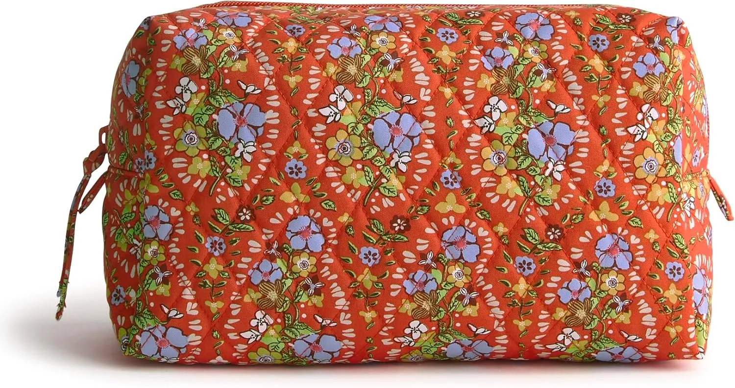 Vera Bradley Premium Cotton Large Cosmetic, Garden Paisley