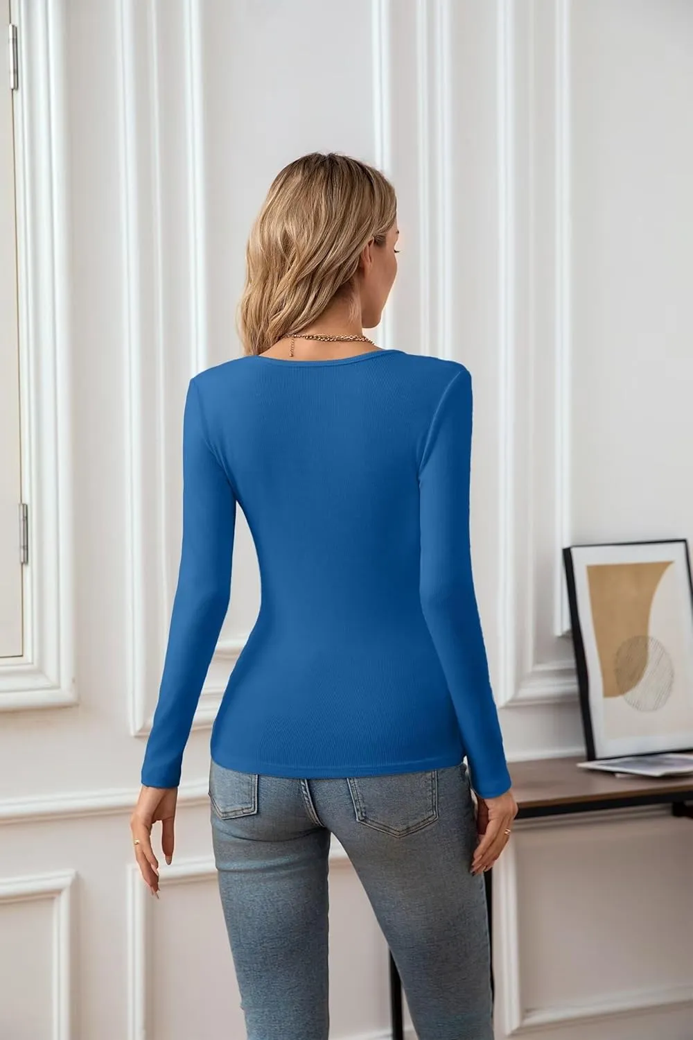 VICHYIE Summer Women's Scoop Neck Short Sleeve Shirts Ribbed Slim Fitted Casual Basic Top Blouses