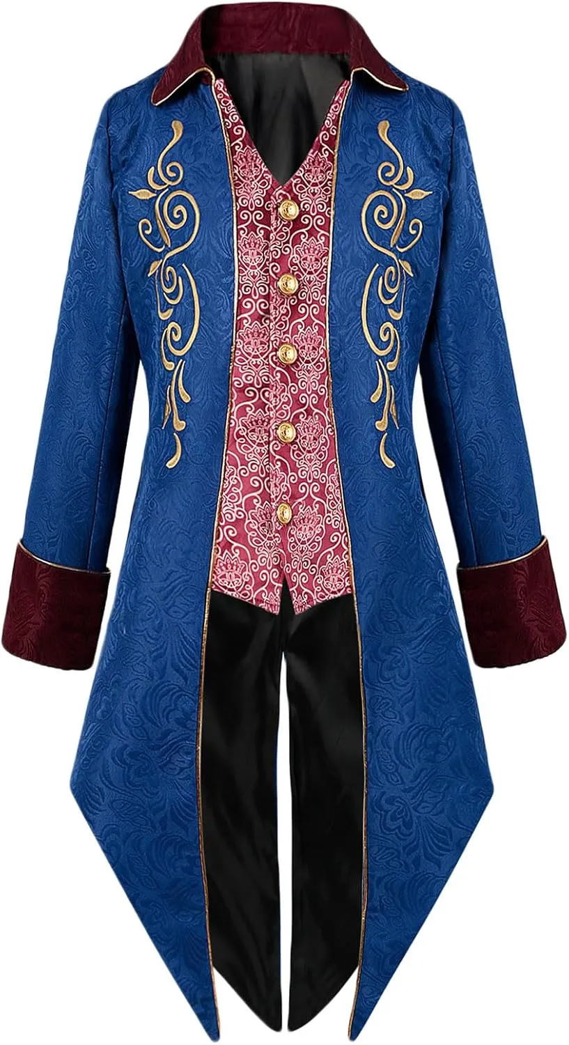 Vintage Men's Tailcoat Gothic Tailcoat Long Jacket Steampunk Victorian Coat Stylish Tailcoat Elegant Tuxedo