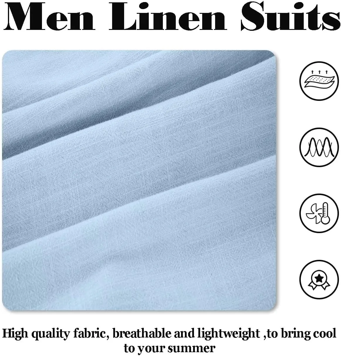 Wehilion Retro Linen Men Suit Beach Wedding Suit Summer Slim Fit 3 Pieces Light Weight Linen Suit Jacket Vest Pant Tuxedo