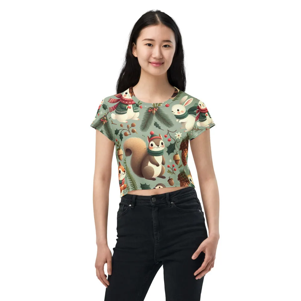 Whimsical Winter Wear Crop Tee
