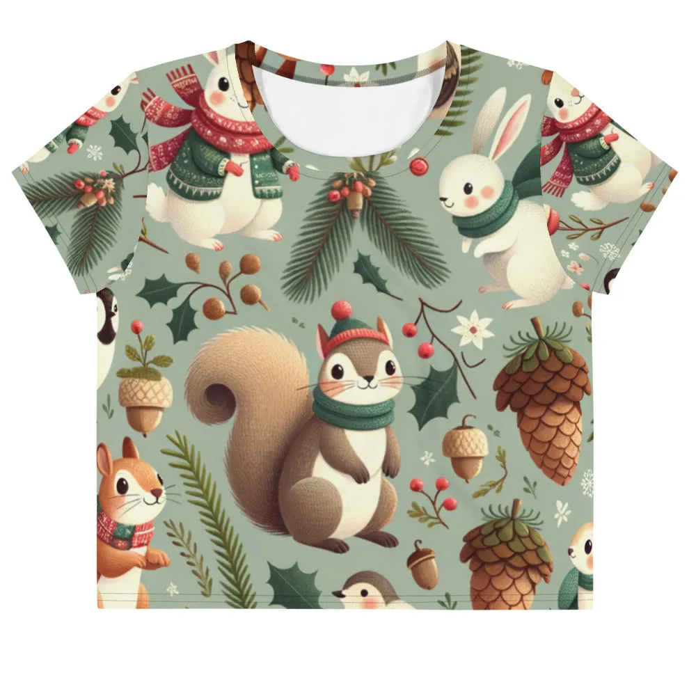 Whimsical Winter Wear Crop Tee