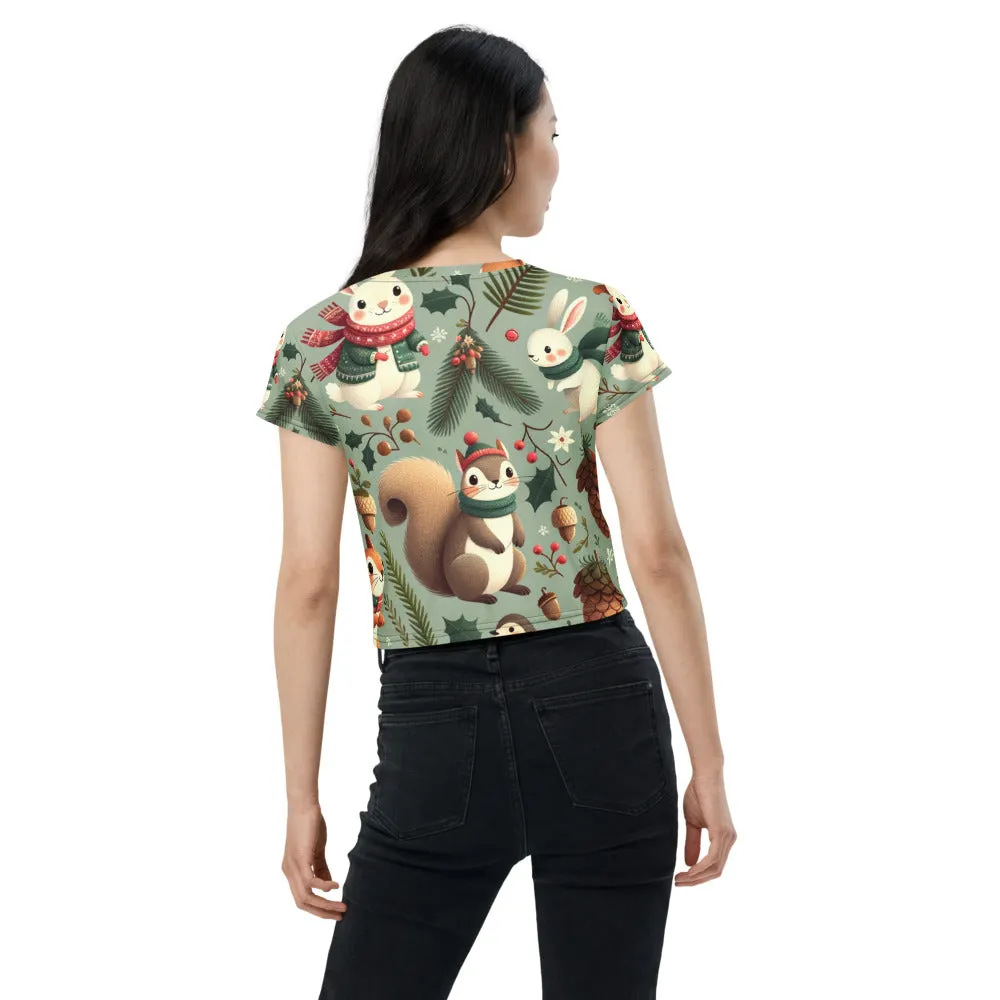Whimsical Winter Wear Crop Tee