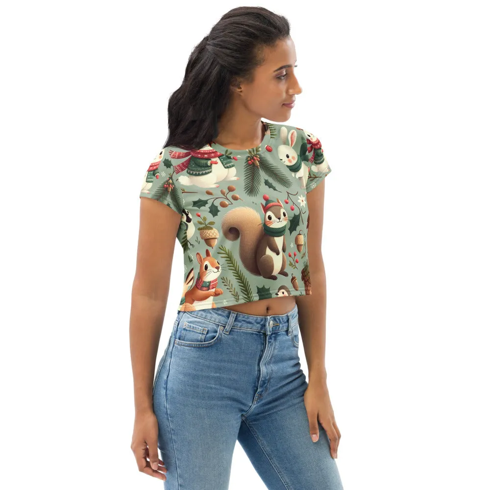 Whimsical Winter Wear Crop Tee