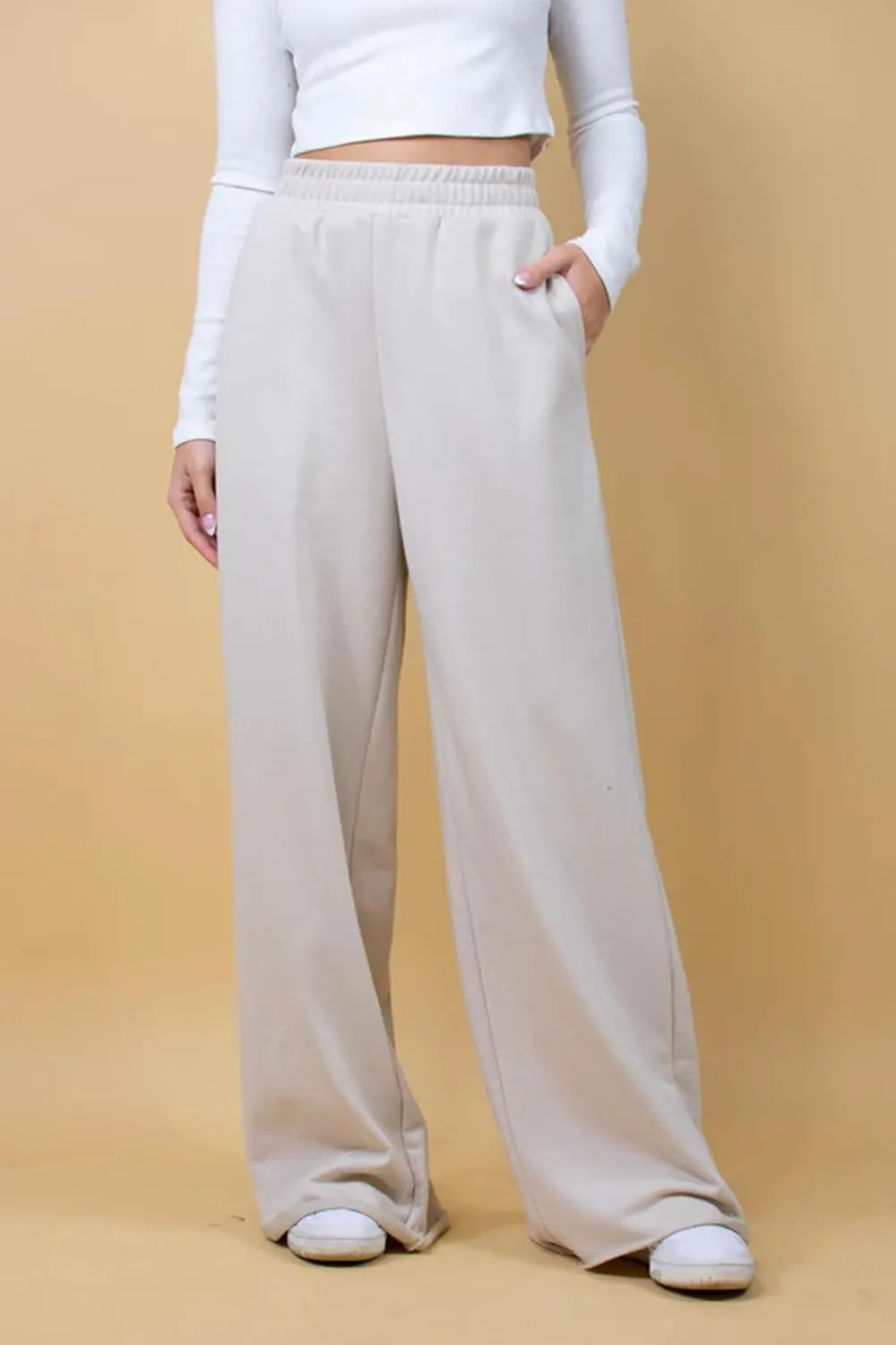 Winioder Wide Leg Sweatpants for Women Elastic High Waisted Baggy Sweat Pants Teen Girls Oversized Straight Leg Sweatpants