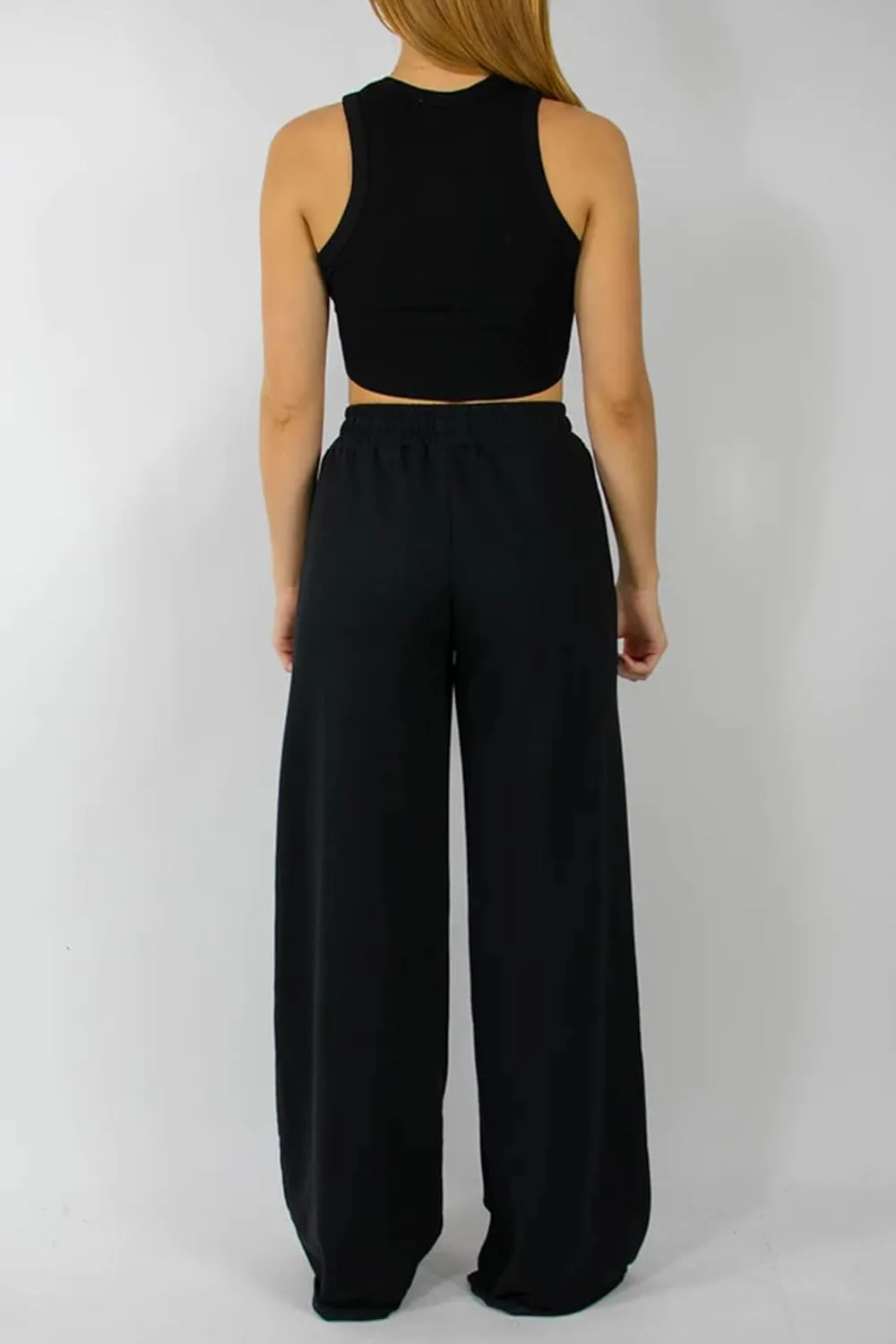 Winioder Wide Leg Sweatpants for Women Elastic High Waisted Baggy Sweat Pants Teen Girls Oversized Straight Leg Sweatpants