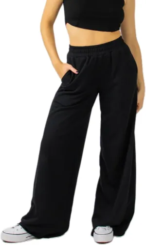 Winioder Wide Leg Sweatpants for Women Elastic High Waisted Baggy Sweat Pants Teen Girls Oversized Straight Leg Sweatpants