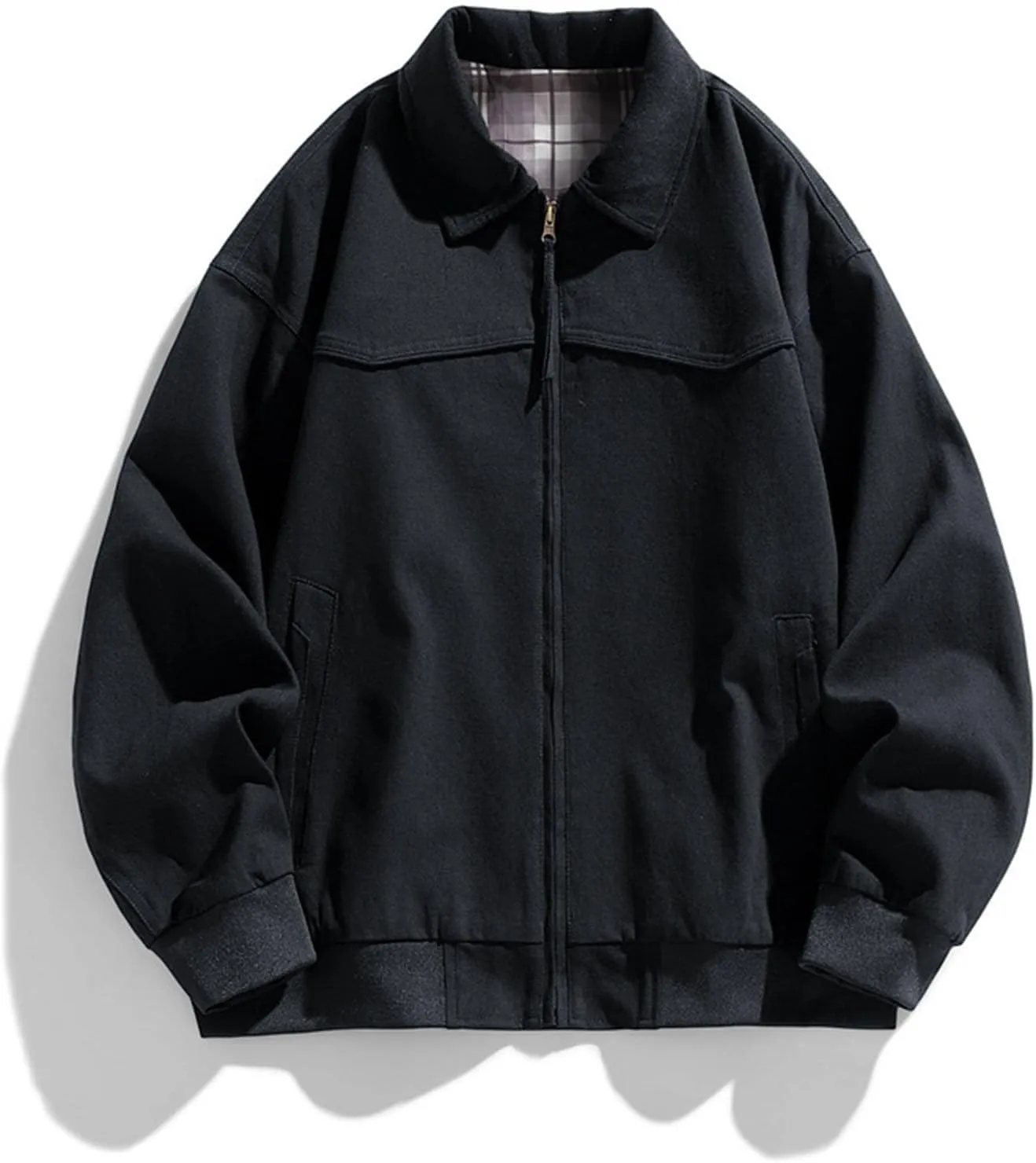 Winter Jacket Men's Thick Light Fall Warm Padded Coats Retro Workwear Bomber Jacket Zip Hooded Jacket Outdoor Clothing