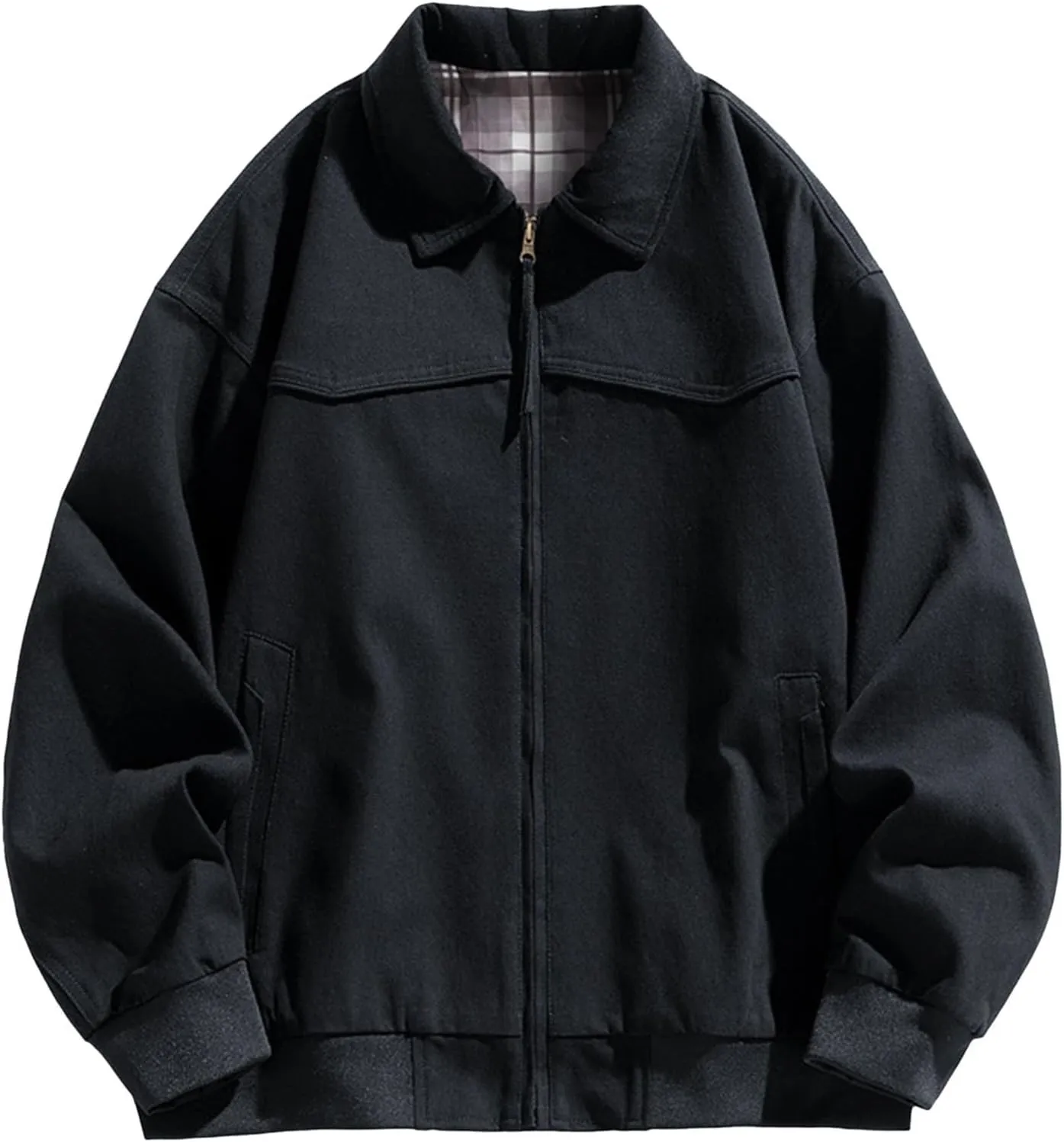 Winter Jacket Men's Thick Light Fall Warm Padded Coats Retro Workwear Bomber Jacket Zip Hooded Jacket Outdoor Clothing
