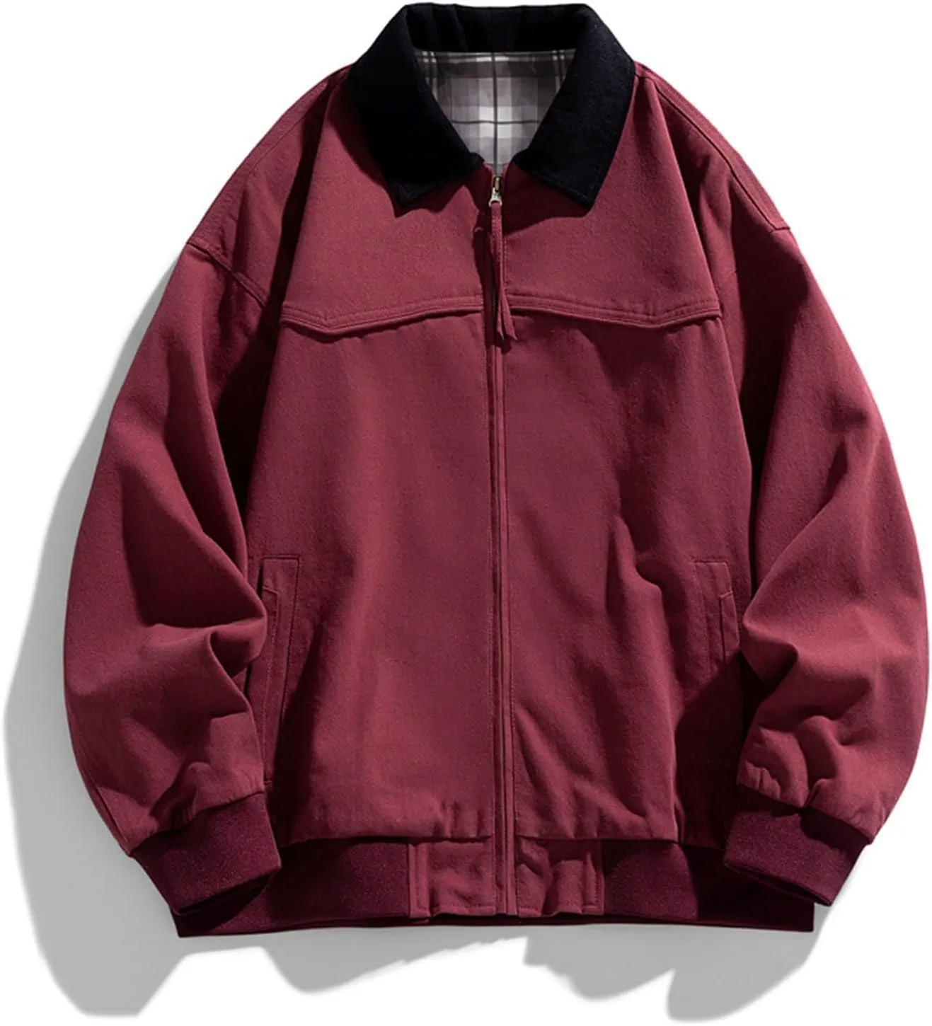 Winter Jacket Men's Thick Light Fall Warm Padded Coats Retro Workwear Bomber Jacket Zip Hooded Jacket Outdoor Clothing