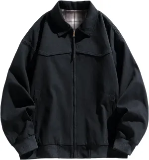 Winter Jacket Men's Thick Light Fall Warm Padded Coats Retro Workwear Bomber Jacket Zip Hooded Jacket Outdoor Clothing