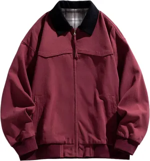 Winter Jacket Men's Thick Light Fall Warm Padded Coats Retro Workwear Bomber Jacket Zip Hooded Jacket Outdoor Clothing