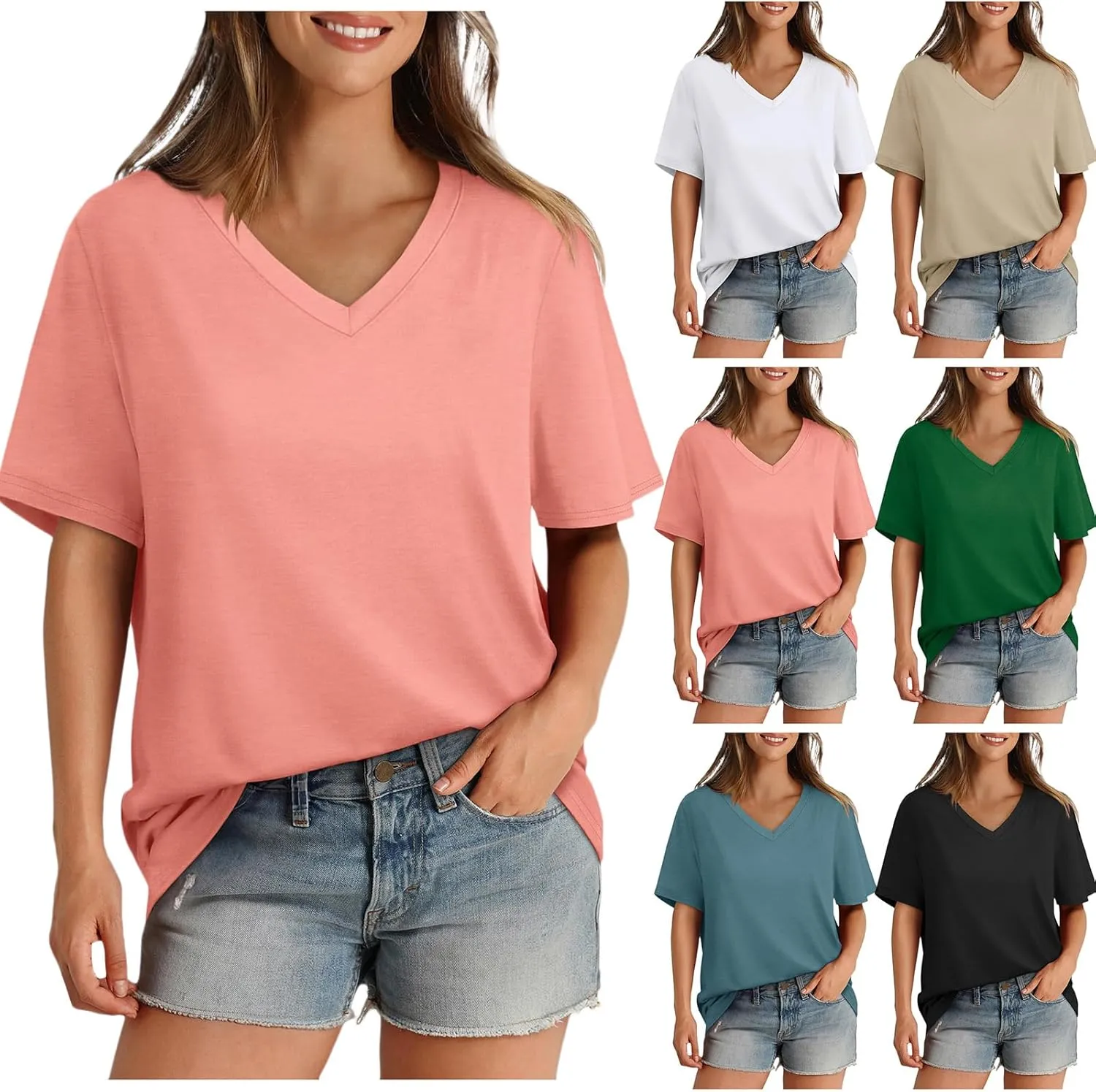 Women Silk Satin Tank Tops Dressy Scoop Neck Camisole Sleeveless Blouses Shirts Casual Summer 3/4 Sleeve T Shirts for Women